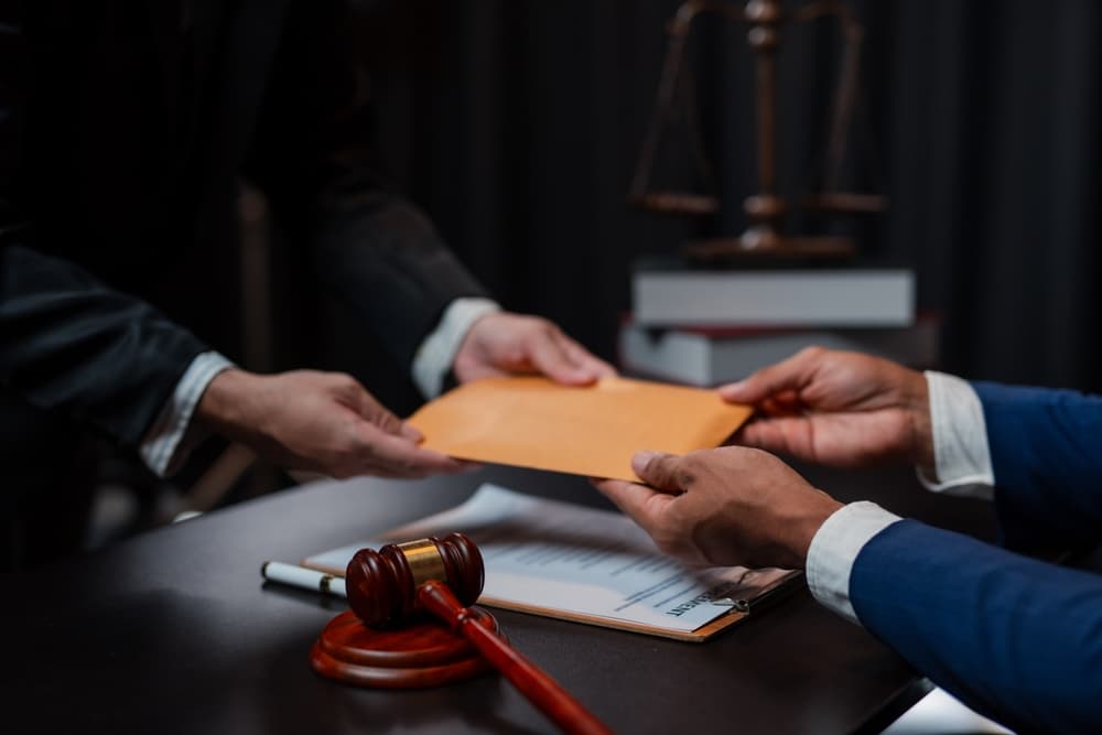 Person receiving money after mediation